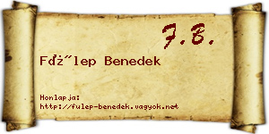 Fülep Benedek névjegykártya