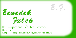 benedek fulep business card